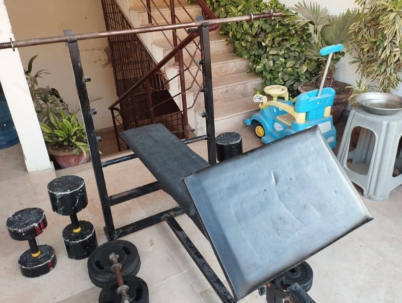 All in one Home gym with rods and weights 8