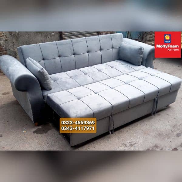 Molty double bed sofa cum bed/dining table/stool/Lshape sofa/chair 0