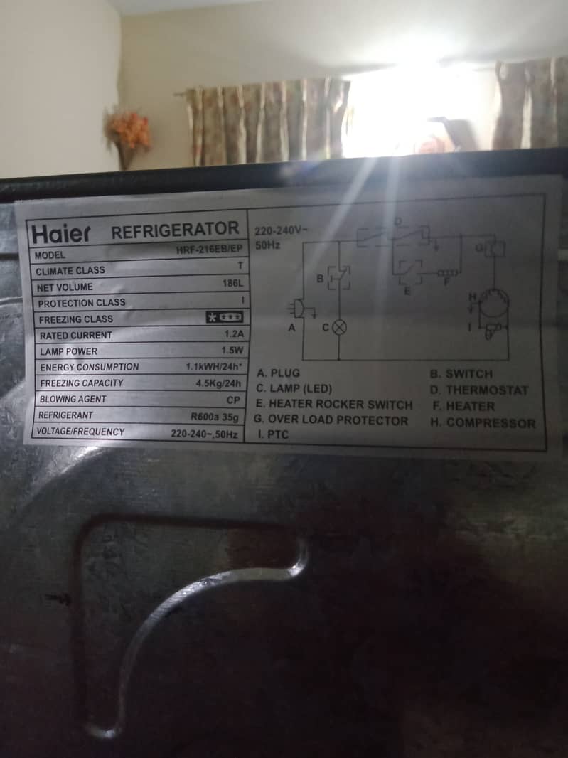 Haier E-star Refrigerator Model No. HRF-216EPB for Sale 17