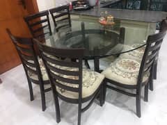 6 chairs, round smart dinning table