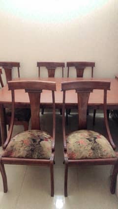 Wooden Dining Table with 6 Chairs for Sale