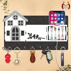 Sweet Home With Sparrow Wooden Keys and Mobile Holder