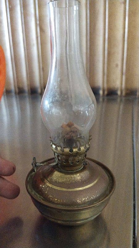 Vintage Ceramic Stoneware Oil Lamp . Condition is Used 0