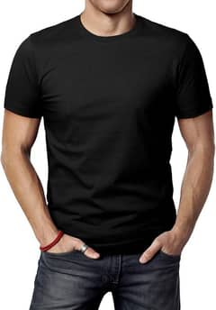 Men boys plain round neck t shirts work wear casual black white yellow