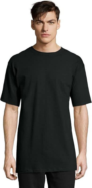 Men boys plain round neck t shirts work wear casual black white yellow 2