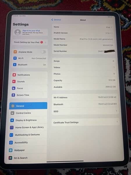 IPAD PRO 12.9 512 GB GEN 4 0