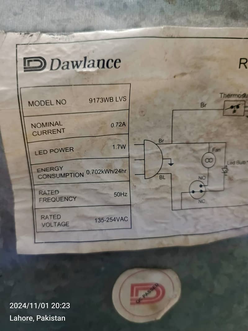 Dawlance fridge GD medium size (0306=4462/443) wowsset 8