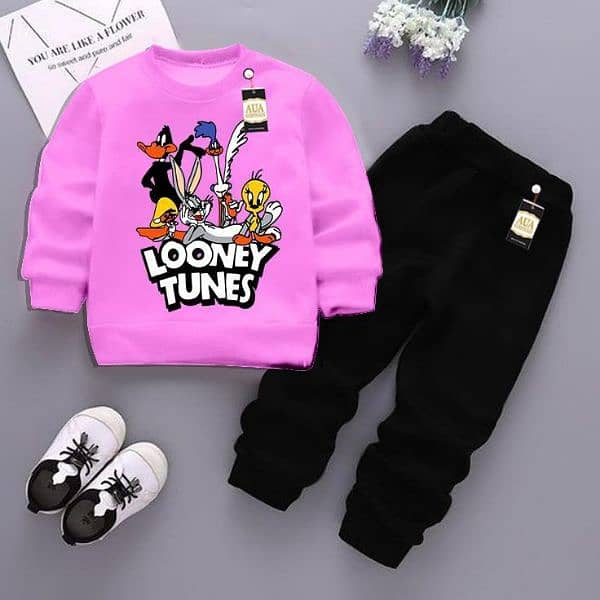 2 pcs hirl flees printed sweet shirt  track suit cash on delivry all 1