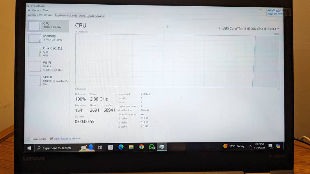 Lenovo X1 carbon i5 6th gen 4