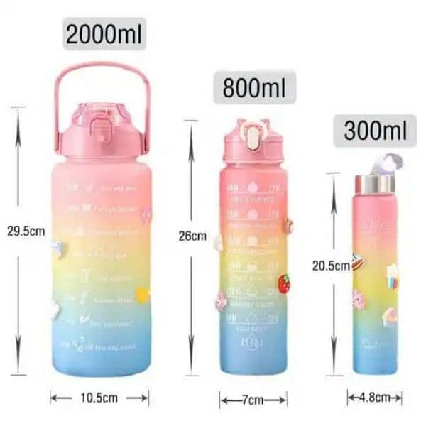 3 pcs motivational sport water bottle set cash on delivery 2