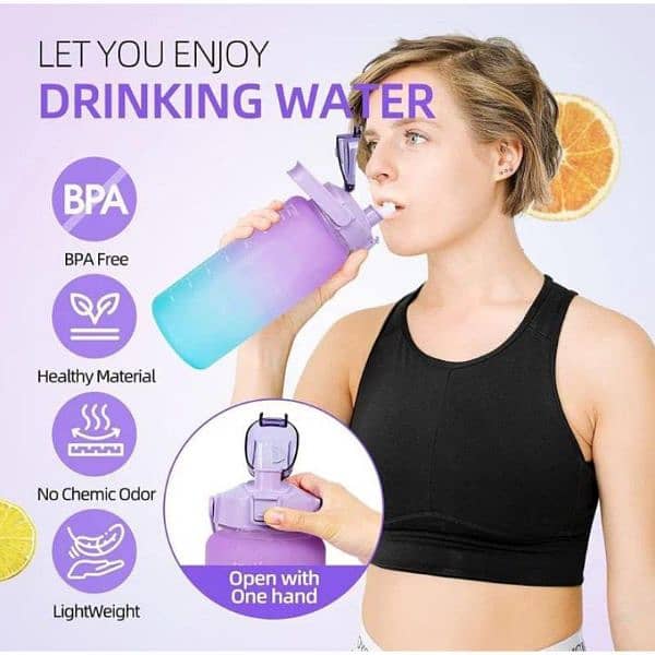 3 pcs motivational sport water bottle set cash on delivery 4