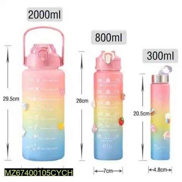 3 pcs motivational sport water bottle set cash on delivery 7