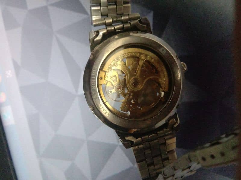 Rolex Silver Skeleton Automatic watch for men's 1