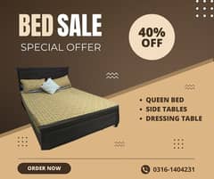 40% OFF - Bedset + side tables + dressing