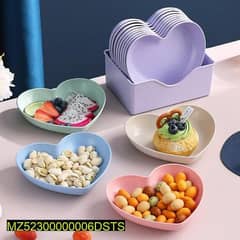 8pcs multicolour random shaped plate set with stand