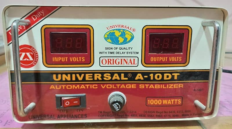 Universal Voltage Stablizer 1000 watt 0