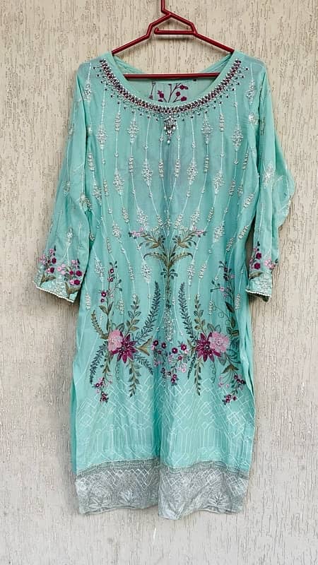 3 piece embroidered chiffon dress 2