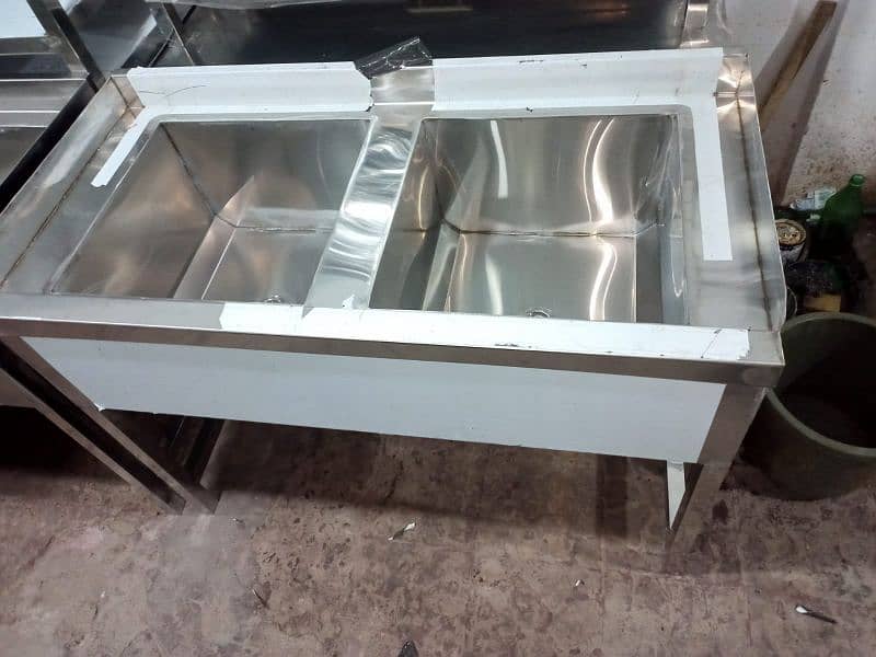 Double washing sink stainless steel body 0