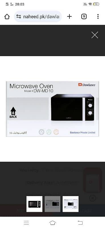 Microwave Oven Dawlance 1