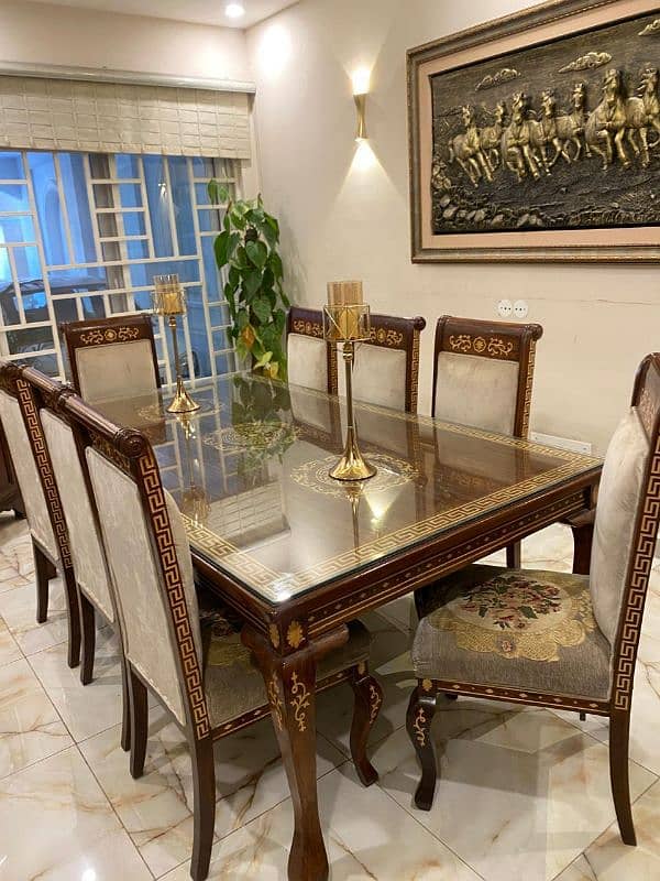 Wooden Dining table with chairs 6