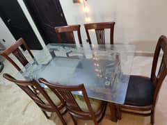 Shesham wood dining table with 6 chairs for sale