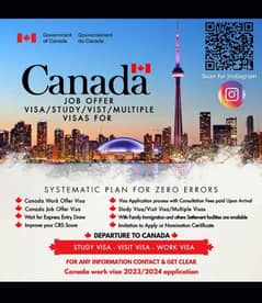 Canada Work/Job Offer Visa/Canada Study/Visit Visa/Family Immigration