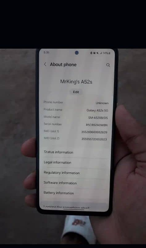 Samsung A52s 5g With original box and charger Non Pta Urgent Sale 6