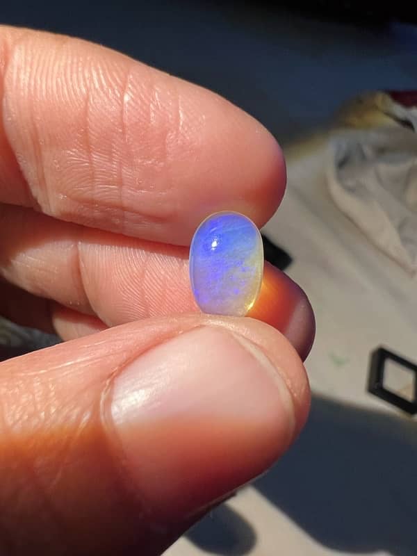 Original Australian Crystal Fire Opal Precious Gemstone With Blue Fire 0