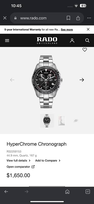 RADO HYPERCHROME CHRONOGRAGH 1