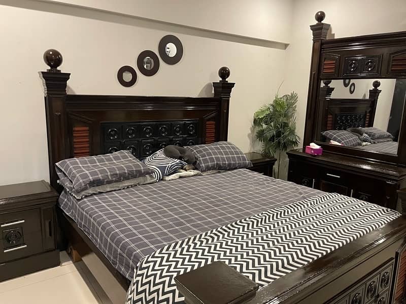 best wooden bed set with dressing table and mattress  for sale 6