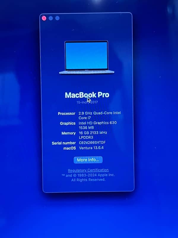 Macbook Pro 2017 16/1Tb 3