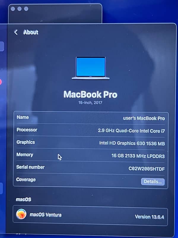 Macbook Pro 2017 16/1Tb 4