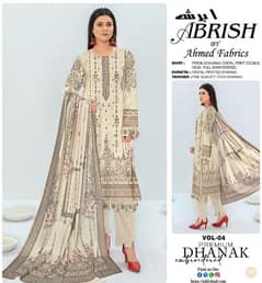 3pcs women's unstitched dhanak embroidered suit