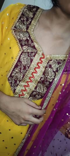 Purple lehnga with kurti and dupata