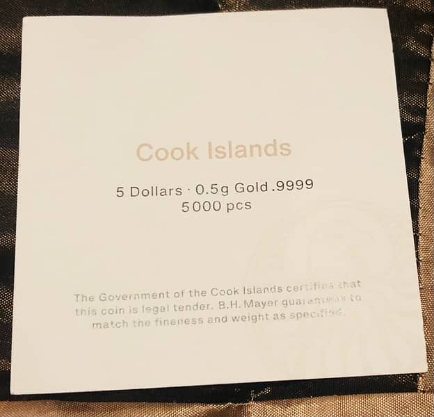 cooks island 5  dollar gold coin 2