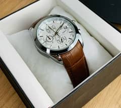 Branded Chronograph business Watch (Brown Silver)