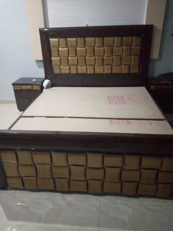 pure wooden king size bed set 2