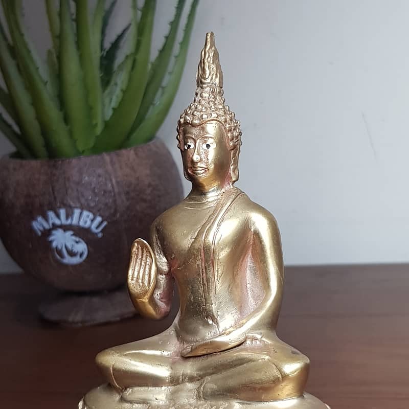 Antique brass buddha sculpture / statue 2