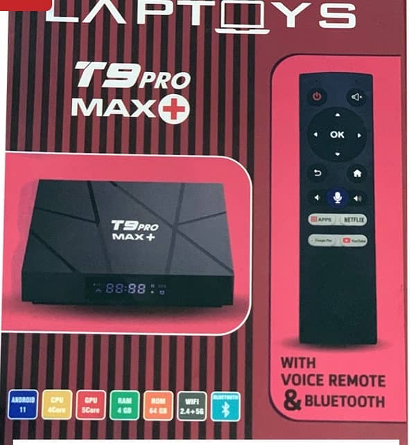 T9 Pro max+ 4/64 Android Tv box with Voice Remote 2