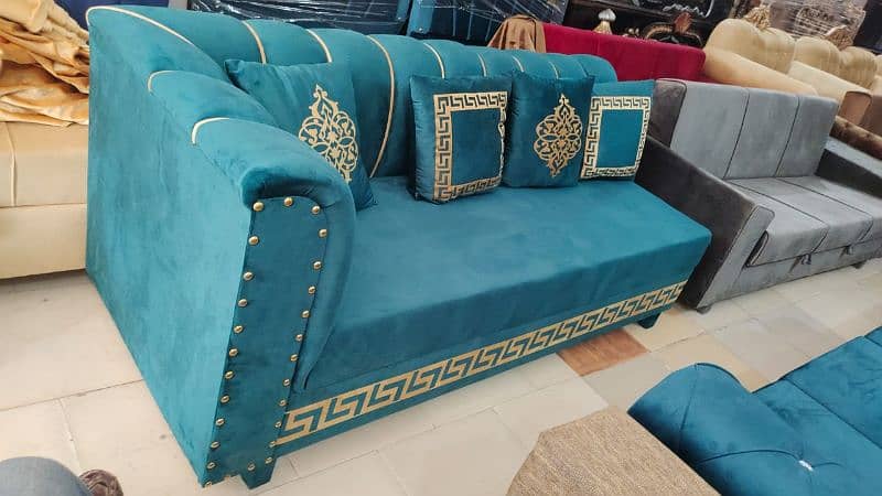 L shape sofa / corner sofa / six seater / velvet sofa / Sofa for sale 11