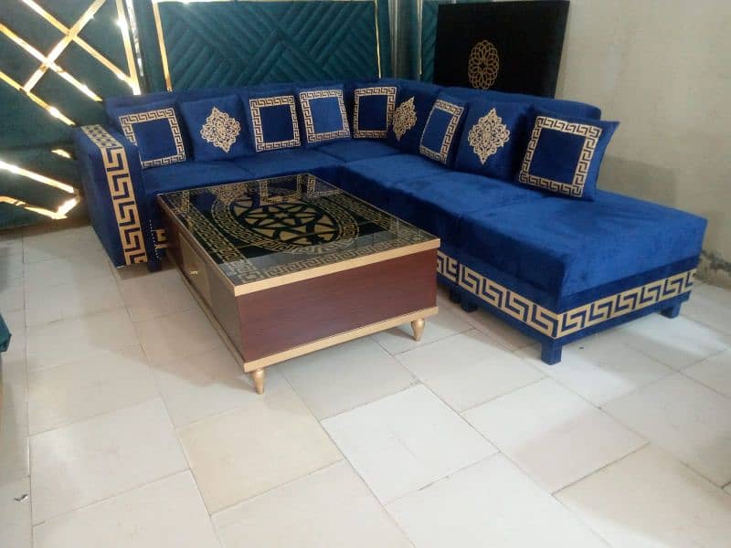 L shape sofa / corner sofa / six seater / velvet sofa / Sofa for sale 13