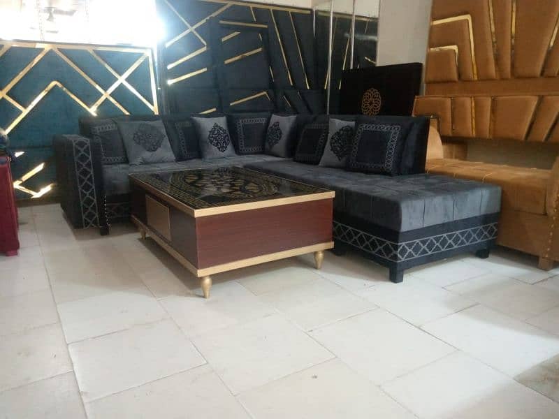 L shape sofa / corner sofa / six seater / velvet sofa / Sofa for sale 17