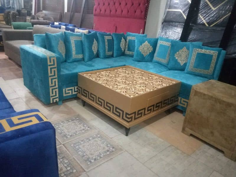 L shape sofa / corner sofa / six seater / velvet sofa / Sofa for sale 18