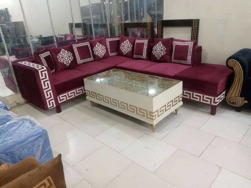 L shape sofa / corner sofa / six seater / velvet sofa / Sofa for sale 19