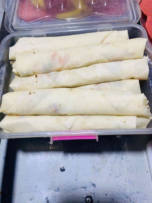 Fresh Frozen Chicken+Vegetable Samosa+Aloo Samosa and Chicken Rolls. 5