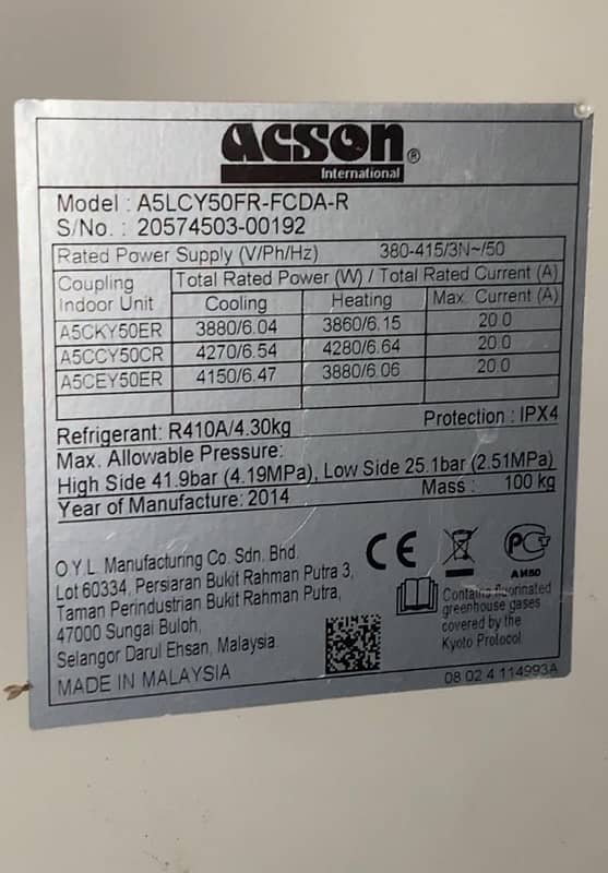 Acson Cassette AC (4 Ton Inverters) 4