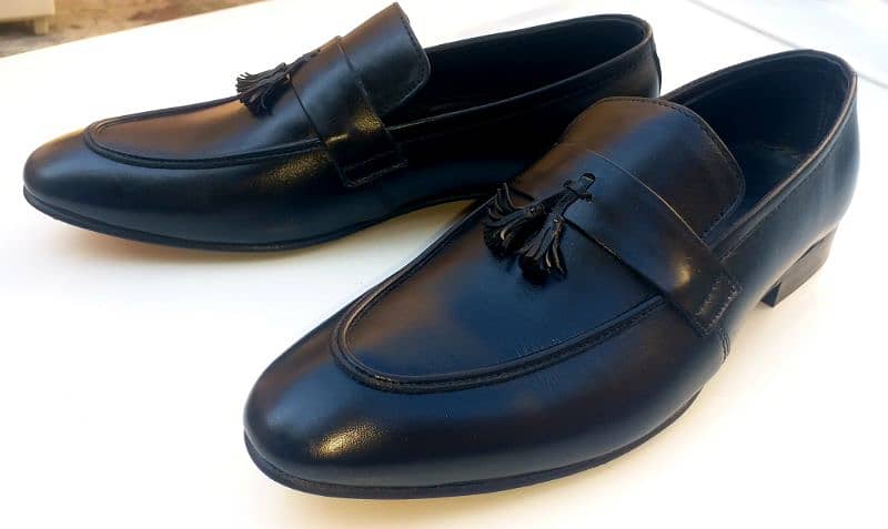 MEN - LEATHER FORMAL LOAFER - (BLACK,HANDMADE) EUR 44 1