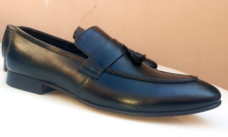 MEN - LEATHER FORMAL LOAFER - (BLACK,HANDMADE) EUR 44 2