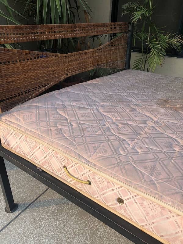 Iron Cane Bed plus Mattress 0