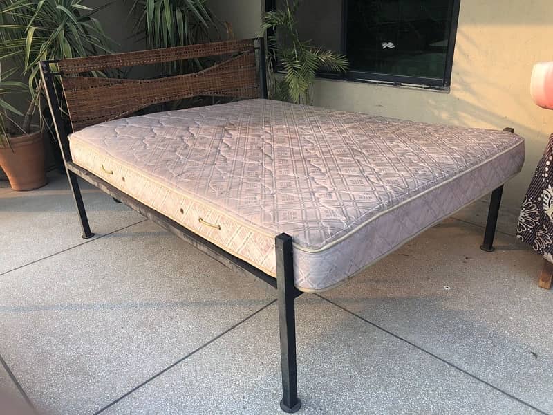 Iron Cane Bed plus Mattress 2